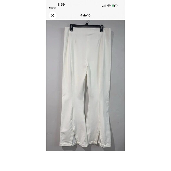 Free People Women’s Real Deal Slit Pant In Off White Size XL NWT - Picture 15 of 16